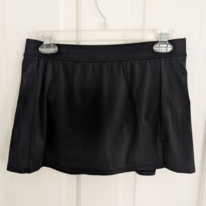 Swim Solutions Womens Swim Suit Skirt SIZE 10 Stretchy Side Slit Beach Black